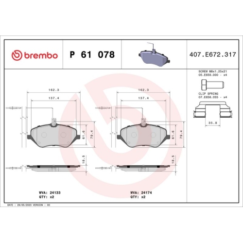 BREMBO Bremsbelagsatz, Scheibenbremse PRIME LINE