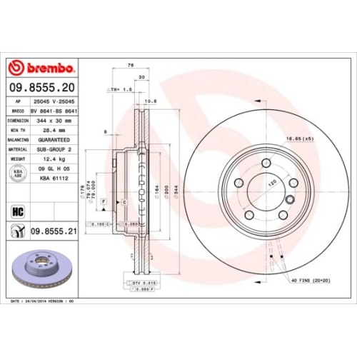 BREMBO Bremsscheibe PRIME LINE - UV Coated