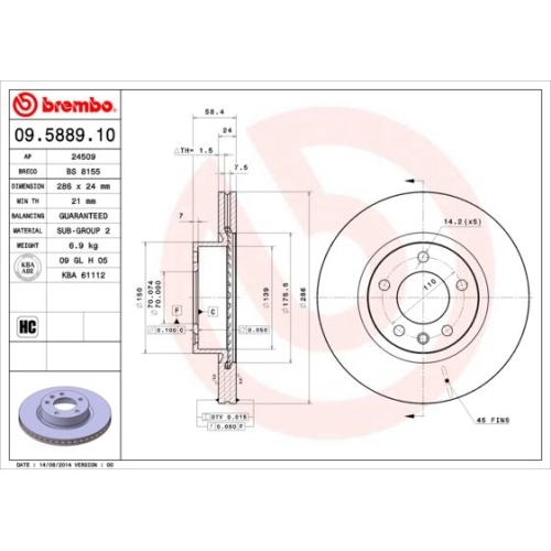 BREMBO Bremsscheibe PRIME LINE