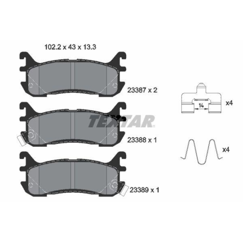 TEXTAR Bremsbelagsatz, Scheibenbremse Q+
