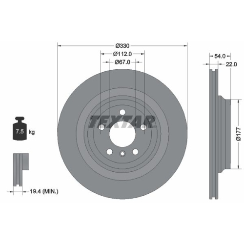 TEXTAR Bremsscheibe PRO+