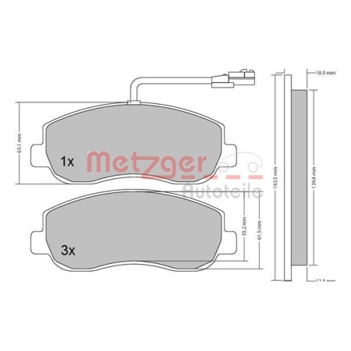 METZGER Bremsbelagsatz, Scheibenbremse