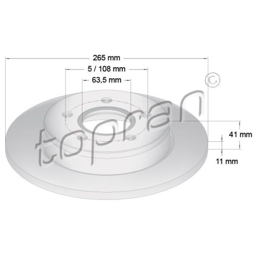 TOPRAN Bremsscheibe COATED