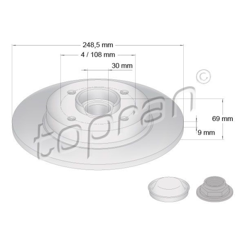 TOPRAN Bremsscheibe COATED