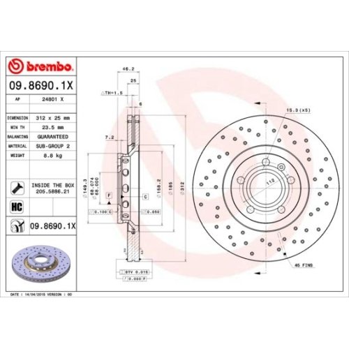 BREMBO Bremsscheibe XTRA LINE - Xtra