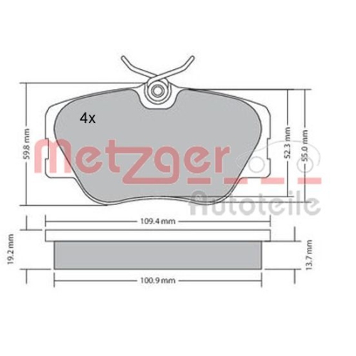 METZGER Bremsbelagsatz, Scheibenbremse