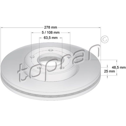 TOPRAN Bremsscheibe COATED