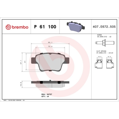 BREMBO Bremsbelagsatz, Scheibenbremse PRIME LINE