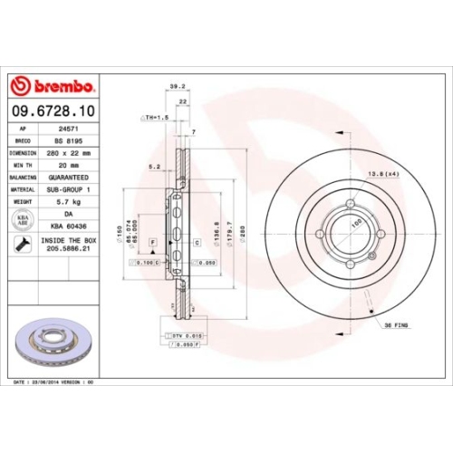 BREMBO Bremsscheibe PRIME LINE