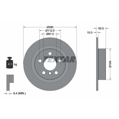 TEXTAR Bremsscheibe PRO