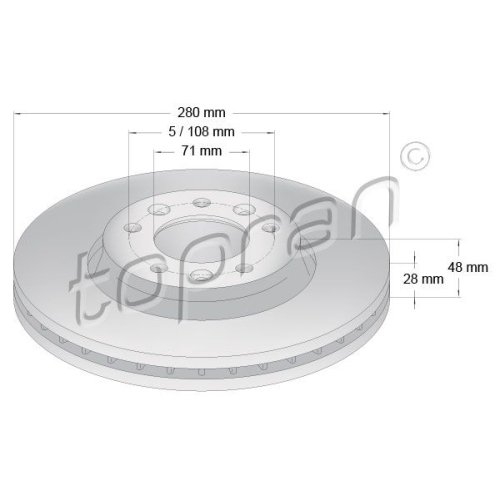 TOPRAN Bremsscheibe COATED