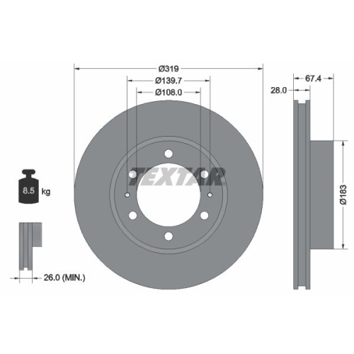 TEXTAR Bremsscheibe PRO