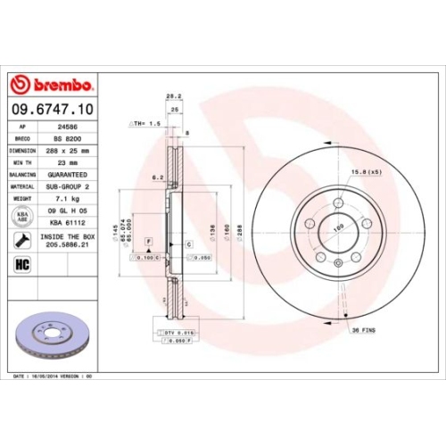 BREMBO Bremsscheibe PRIME LINE