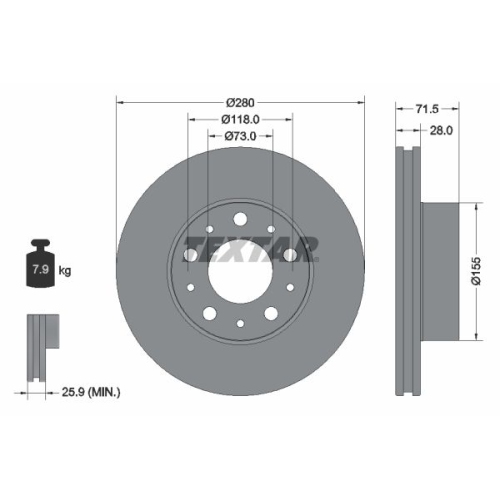 TEXTAR Bremsscheibe PRO