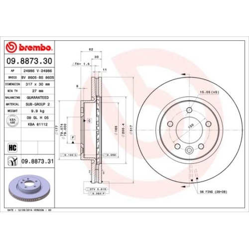 BREMBO Bremsscheibe PRIME LINE - UV Coated