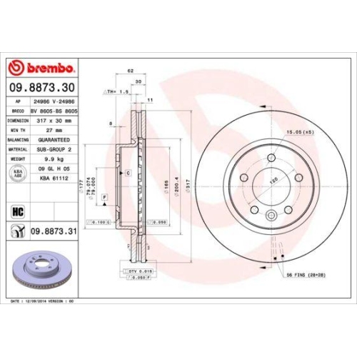 BREMBO Bremsscheibe PRIME LINE - UV Coated