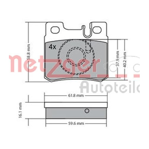 METZGER Bremsbelagsatz, Scheibenbremse