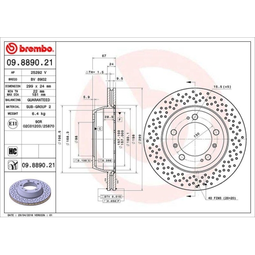 BREMBO Bremsscheibe PRIME LINE - UV Coated