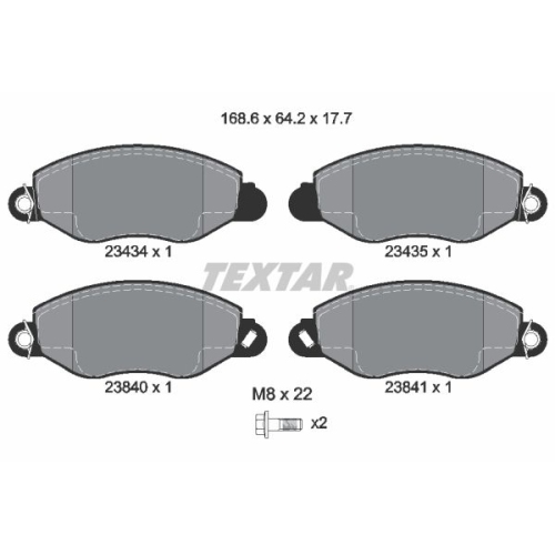 TEXTAR Bremsbelagsatz, Scheibenbremse