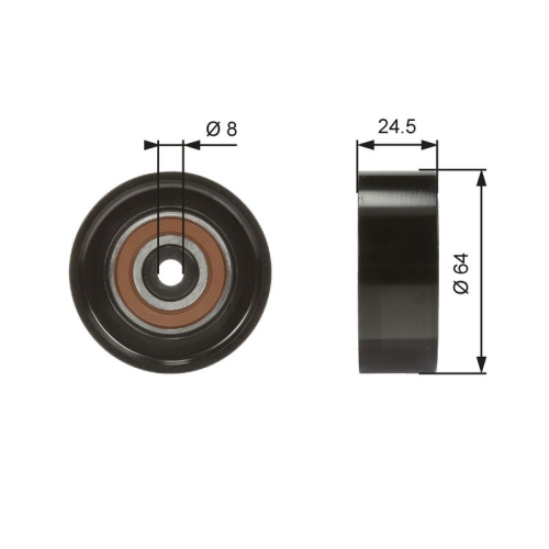 GATES Umlenk-/Führungsrolle, Keilrippenriemen DriveAlign™