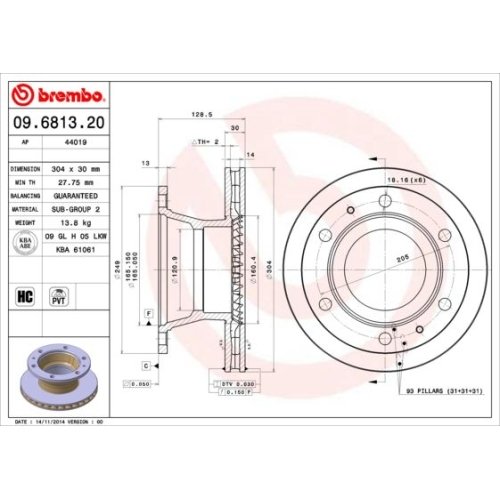 BREMBO Bremsscheibe PRIME LINE