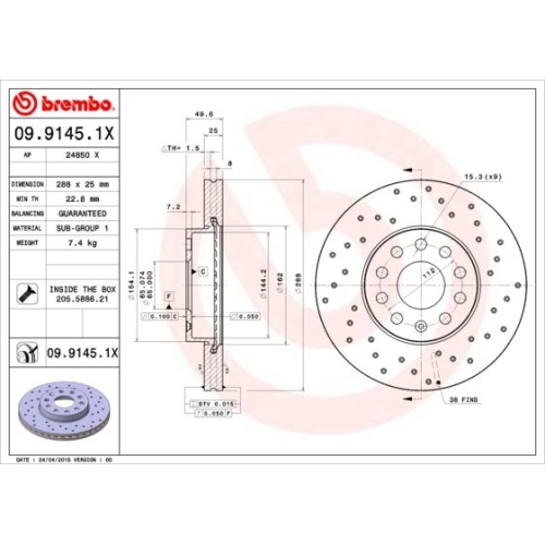 BREMBO Bremsscheibe XTRA LINE - Xtra