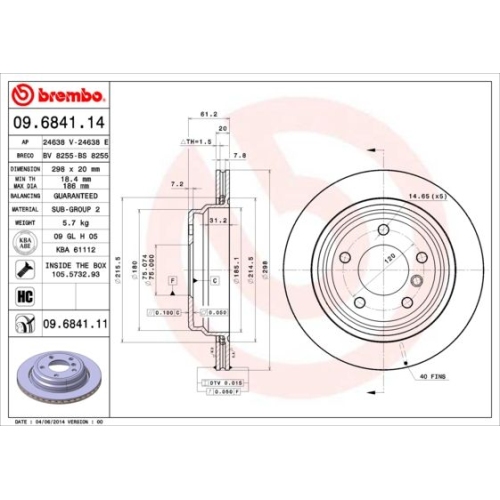 BREMBO Bremsscheibe PRIME LINE - UV Coated