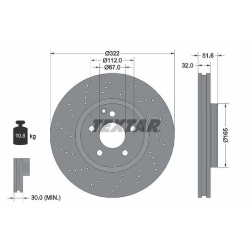 TEXTAR Bremsscheibe PRO+