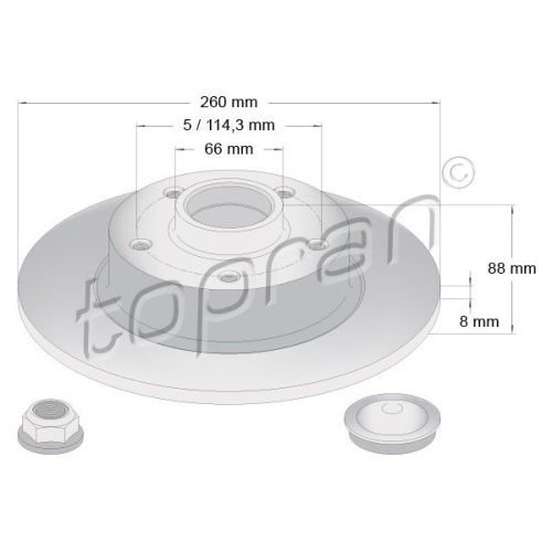 TOPRAN Bremsscheibe COATED