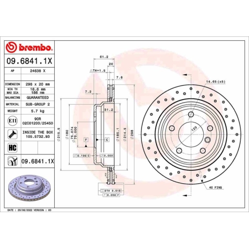 BREMBO Bremsscheibe XTRA LINE - Xtra