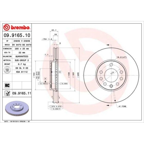 BREMBO Bremsscheibe PRIME LINE - UV Coated