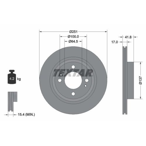 TEXTAR Bremsscheibe PRO