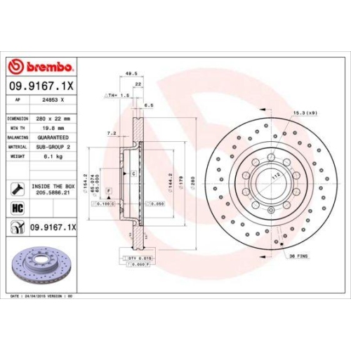 BREMBO Bremsscheibe XTRA LINE - Xtra