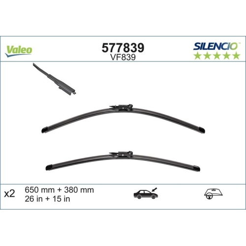 VALEO Wischblatt SILENCIO FLAT BLADE SET