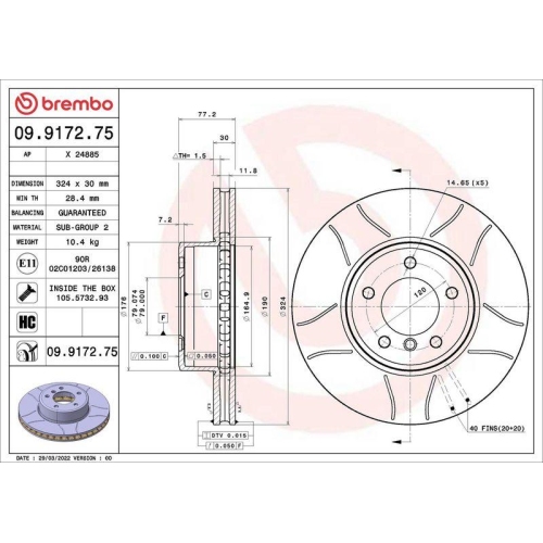 BREMBO Bremsscheibe XTRA LINE - Max