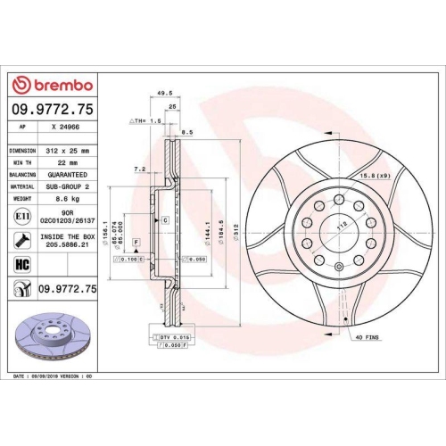 BREMBO Bremsscheibe XTRA LINE - Max