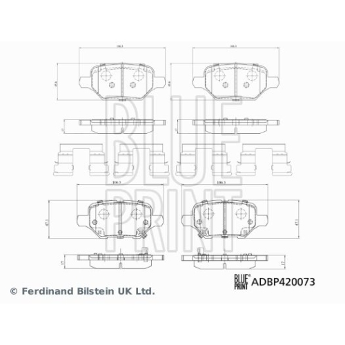 BLUE PRINT Bremsbelagsatz, Scheibenbremse