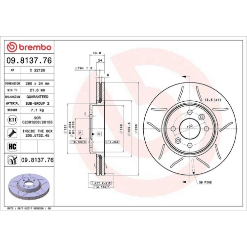 BREMBO Bremsscheibe XTRA LINE - Max