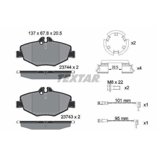 TEXTAR Bremsbelagsatz, Scheibenbremse Q+