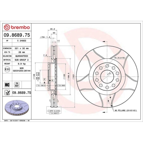 BREMBO Bremsscheibe XTRA LINE - Max