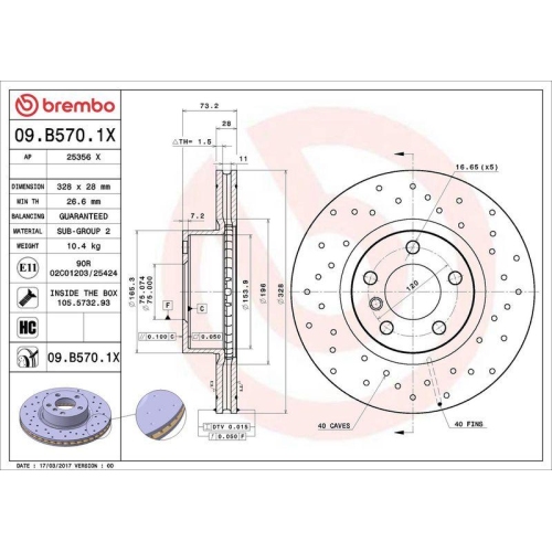BREMBO Bremsscheibe XTRA LINE - Xtra