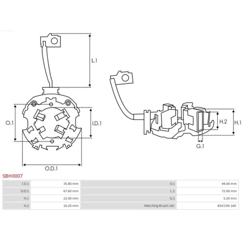 AS-PL Halter, Kohlebürsten Brandneu AS-PL