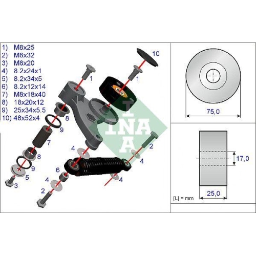 Schaeffler INA Reparatursatz, Spannarm-Keilrippenriemen