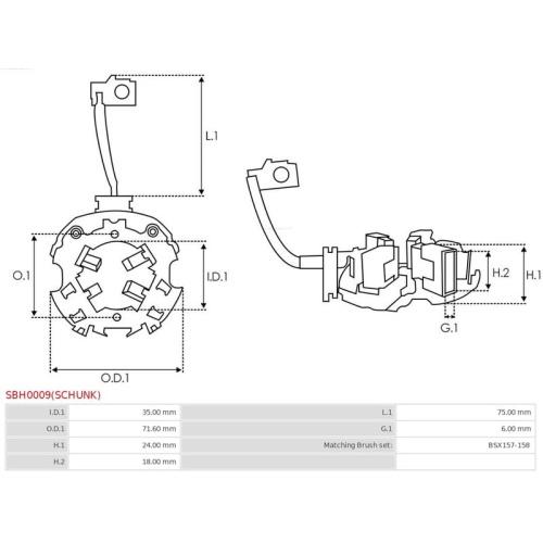 AS-PL Halter, Kohlebürsten Brandneu AS-PL