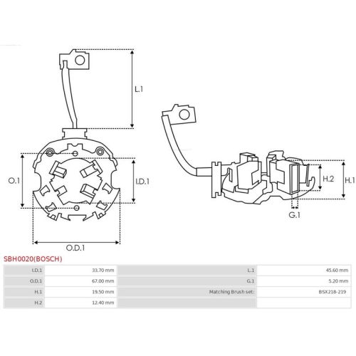 AS-PL Halter, Kohlebürsten Brandneu Bosch