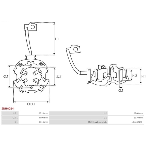 AS-PL Halter, Kohlebürsten Brandneu AS-PL