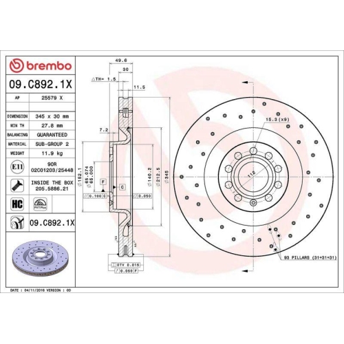 BREMBO Bremsscheibe XTRA LINE - Xtra