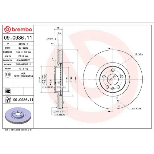 BREMBO Bremsscheibe PRIME LINE - UV Coated