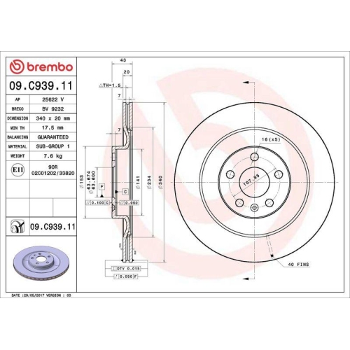BREMBO Bremsscheibe PRIME LINE - UV Coated