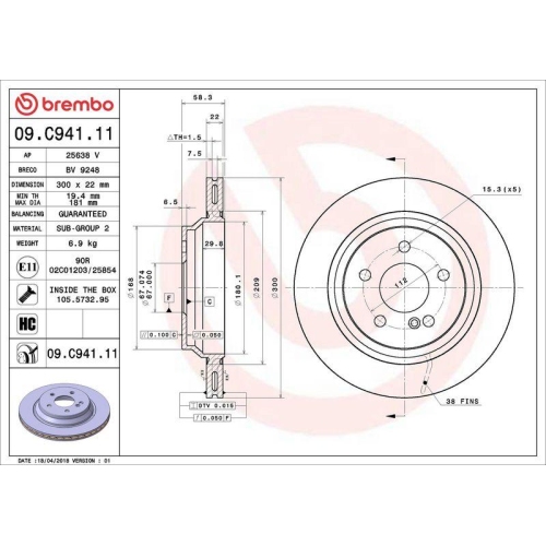 BREMBO Bremsscheibe PRIME LINE - UV Coated